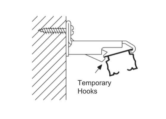 Brackets with a temporary hook makes installation easier. (Excluding Extra Brackets)